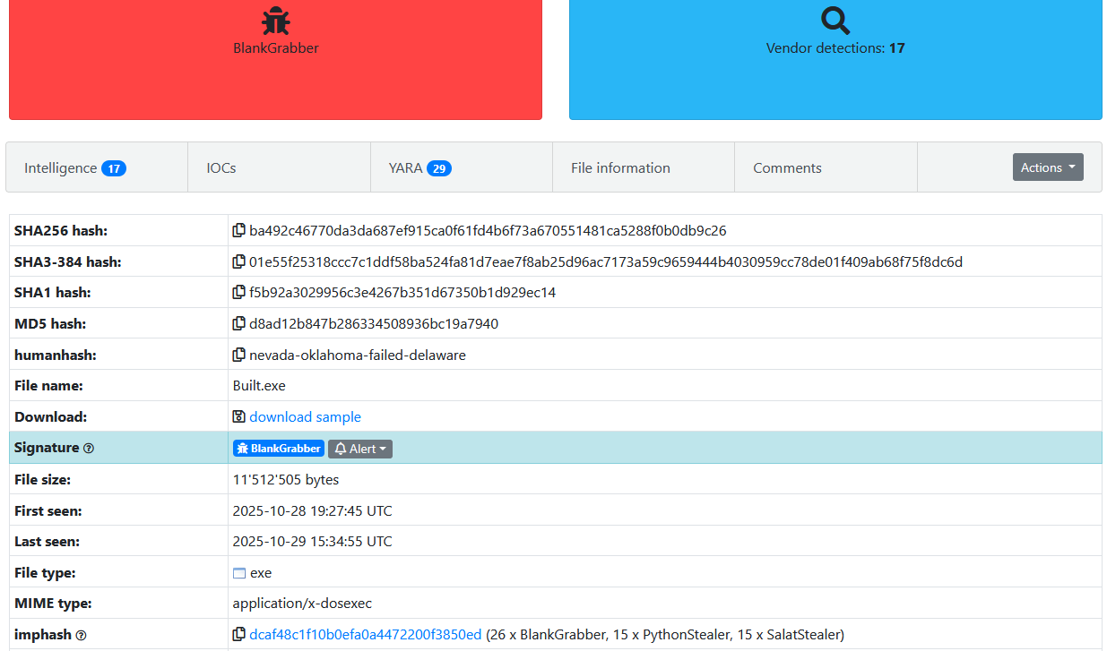 imphash_malwarebazaar